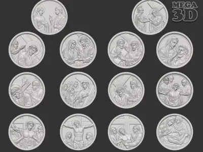 14 Stations of the Cross 3D print model