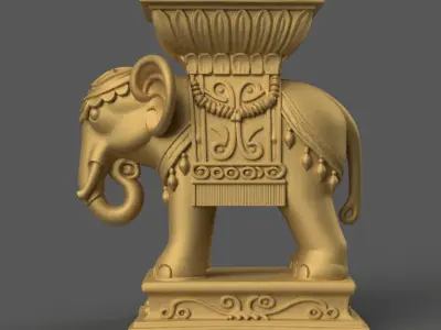 Elephant Table Pot planter candy container urn candle holder 3D print model