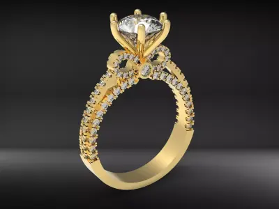 Women solitaire ring  3D print model