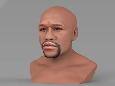 Floyd Mayweather bust ready for full color 3D printing 3D print model