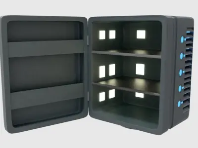 Futuristic Sci-Fi Fridge Free 3D model