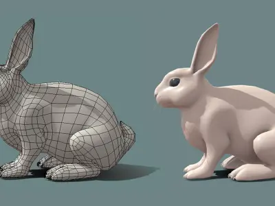 Rabbit  Low-poly 3D model purchase