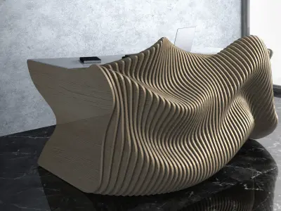 Parametric Wavy Wooden Furniture 21 - CNC files for cutting 3D model