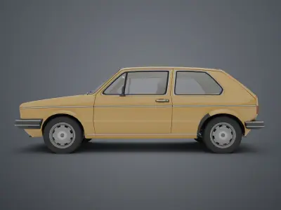 Volkswagen Golf Mk1 Low-poly 3D model