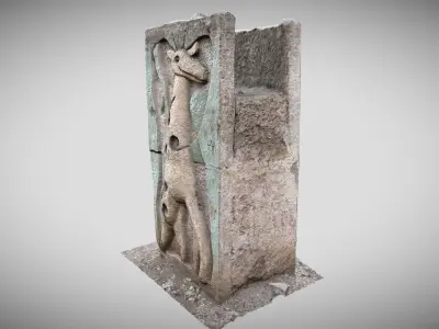 Stones with cartoon characters 4 Low-poly 3D model