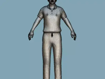 A-Pose Rigged Sachin Tendulkar 3D model