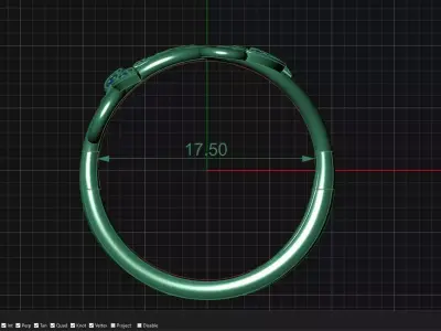  Leaf Design stone Ring 3D print model