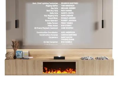 TV wall with Xiaomi laser projector Low-poly 3D model