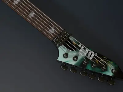 Kirk Hammett - LTD KH-3 White Zombie Guitar 3D model