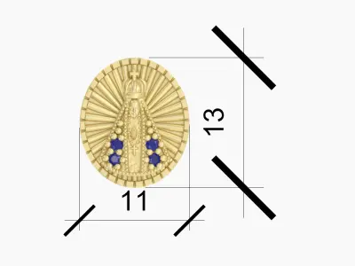 Brinco Nossa senhora aparecida - Earring Our Lady Stl 3D print model