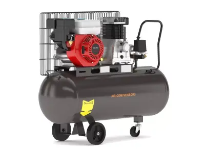 Garage Petrol Engine Driven Compressor 3D model