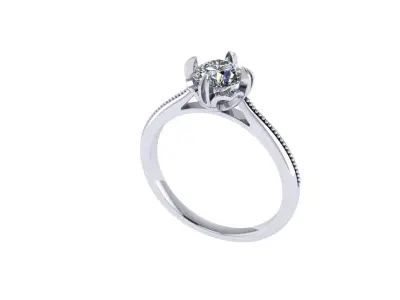 Women diamond engagement ring 3d render 3D print model get