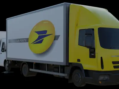 Accident 2 trucks  Low-poly 3D model