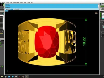 Luxury Oval Gemstone Men Ring 3D Model  3370 3D print model