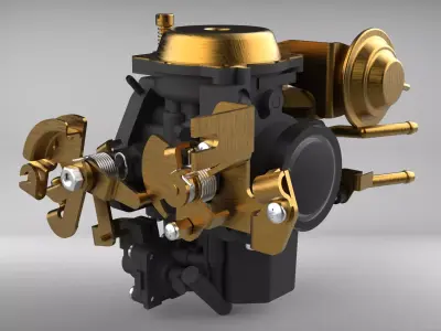 Futura Car Caburetor Low-poly 3D model