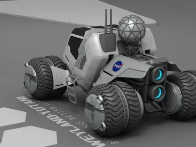 sci-fi mars rover   3D model