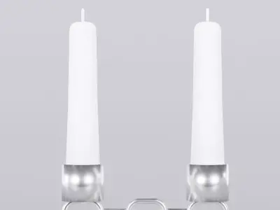 Alphabet E Silver Chain Candleholder 3D Model True 4K PBR Render Low-poly 3D model