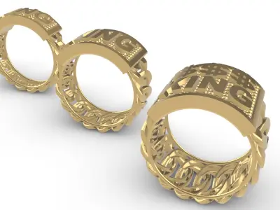 0252 Dollar King Cuban Ring 3D print model