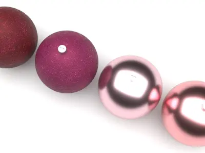 Pink Christmas Balls Set 3D model