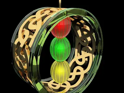 Chinese red lantern 3D model 15