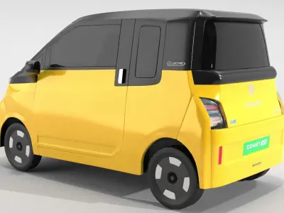 MG Comet Electrick Car Yellow 3D model