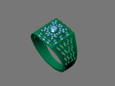 Gents Rings Diamond Men Ring STL 3DM 3D ready print model 3D print model