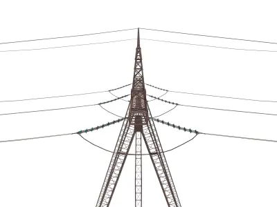 Electricity Pole 24 Weathered Low-poly 3D model