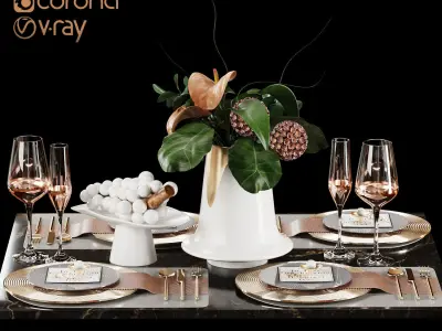 Soft Set Luxury Tableware-11 3D model