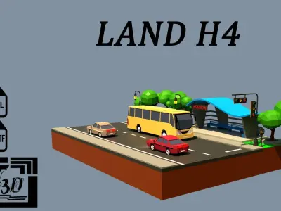 Bus Station H4 Low-poly 3D model