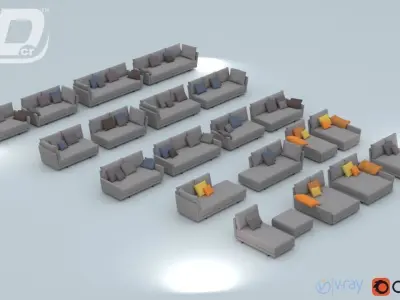 Kagran Sofa Modular Set 3D model