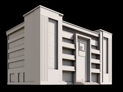 09 Modern Building with Large entrance 3D model