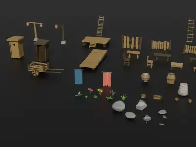 Medieval pack Free low-poly 3D model
