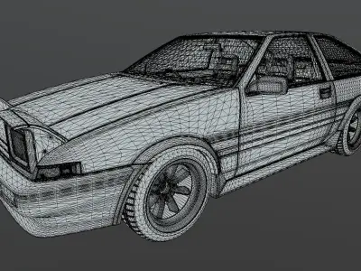 Toyota AE86  Photorealistic  Production Ready Vehicle  3D model