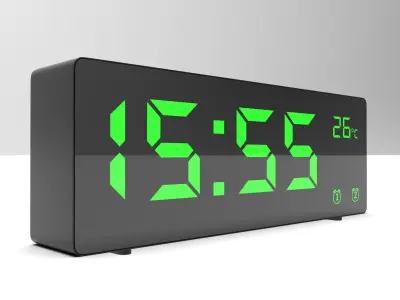 CLOCK BLACK GREEN Low-poly 3D model