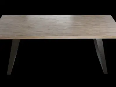 Table wooden 17 Low-poly 3D model