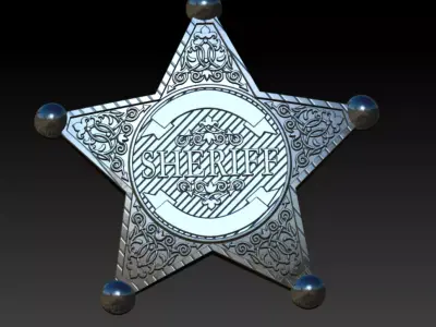 Sheriff badge   3D print model