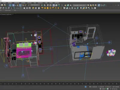 Living Kitchen Bedroom - Apartment of Mr C - Titan6 - Max 2021 3D model