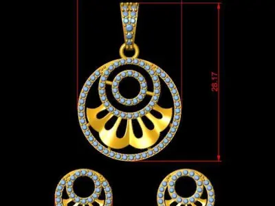 Pendant Necklace 3D print model 19