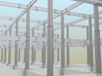 Steel Building 3D model purchase