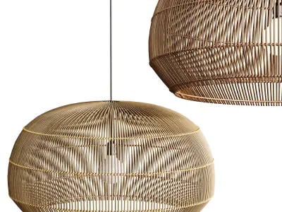 Nordic Chandelier Bamboo Hanging Lamps 3D model