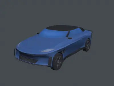 Futuristic stylized car Low-poly 3D model