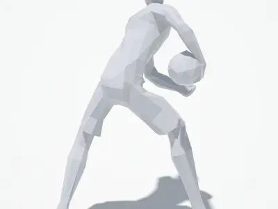 Basketball Sport Pose 2 Low-poly 3D model