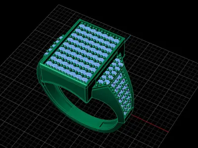 Print Ready STL 3DM  Gents Rings Diamond Men Ring  3D print model 39