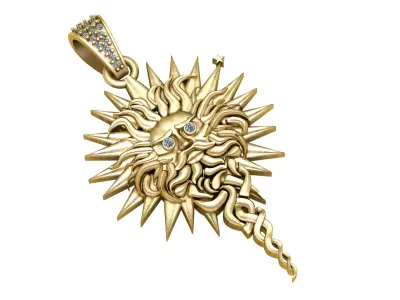 SUN STICK PENDANT 3D PRINTABLE MOEDEL  3D print model
