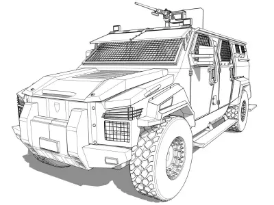 Armored F-550 SWAT Truck PIT-BULL VX Low-poly 3D model