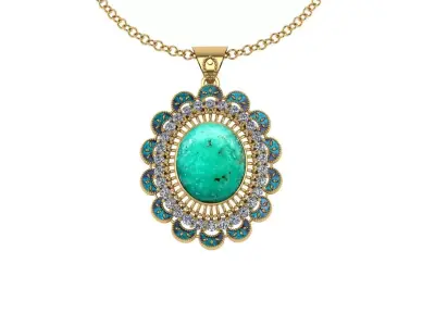 Turquoise Pendant 3D print model