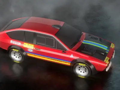 Alfa Romeo Alfetta GTV Turbodelta car 3D model