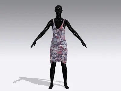 Woman Cloth Dress Low-poly 3D model buy