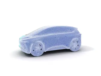 Sleek Cyan Electric Car model pack Low-poly 3D model