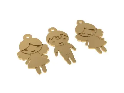 Family Girl Boy Pendant Set 0507 3D print model